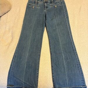 Anthropologie Blue Denim Flare Jeans